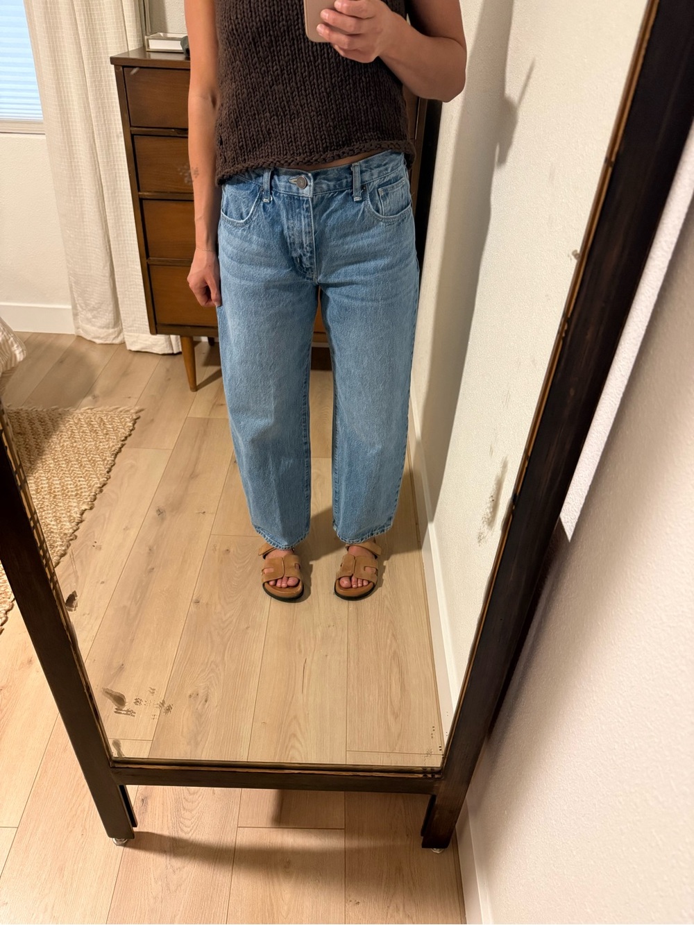 La Ligne Medium Blue Straight-Leg High-Rise Jeans